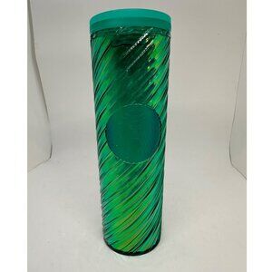 STARBUCKS Tumbler Winter 2022 Swirl Green 16 oz Acrylic